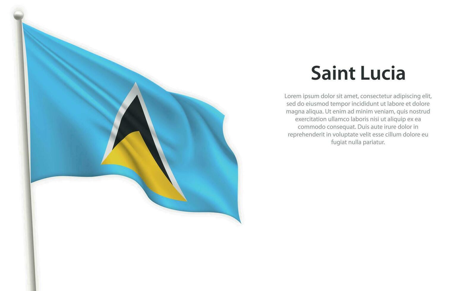 golvend vlag van heilige lucia Aan wit achtergrond. sjabloon voor onafhankelijkheid dag vector