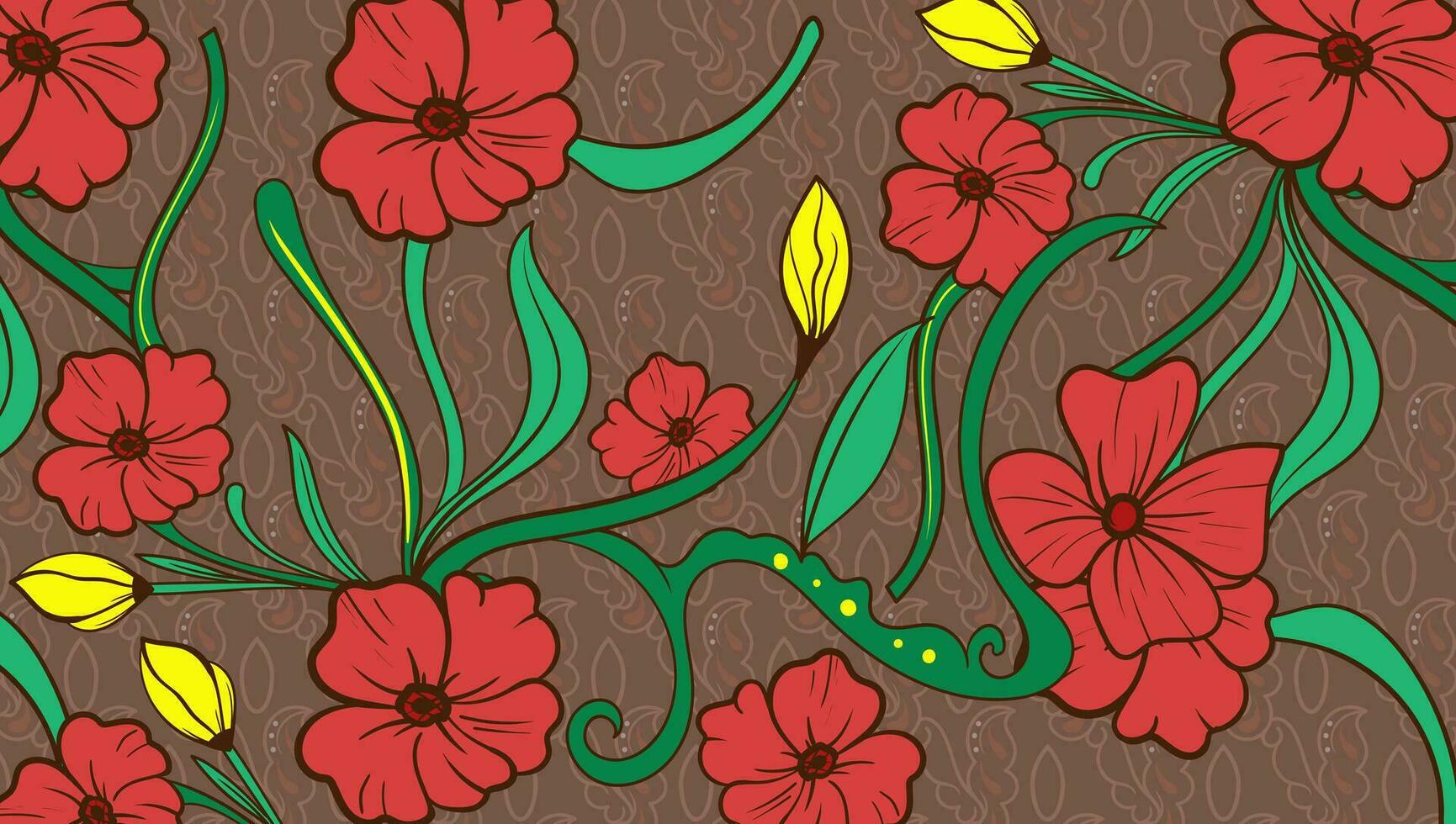 etnisch Indonesisch patroon batik motieven met heel kenmerkend fabriek bloemen javanase element erfgoed vector