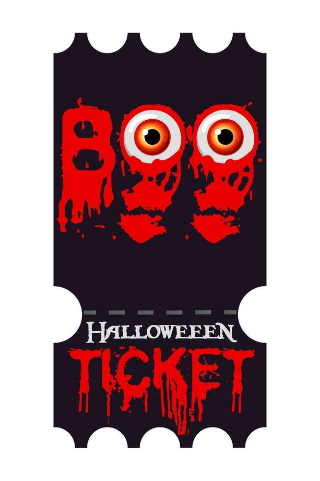 halloween partij ticket met ogen en bloed. vector folder sjabloon