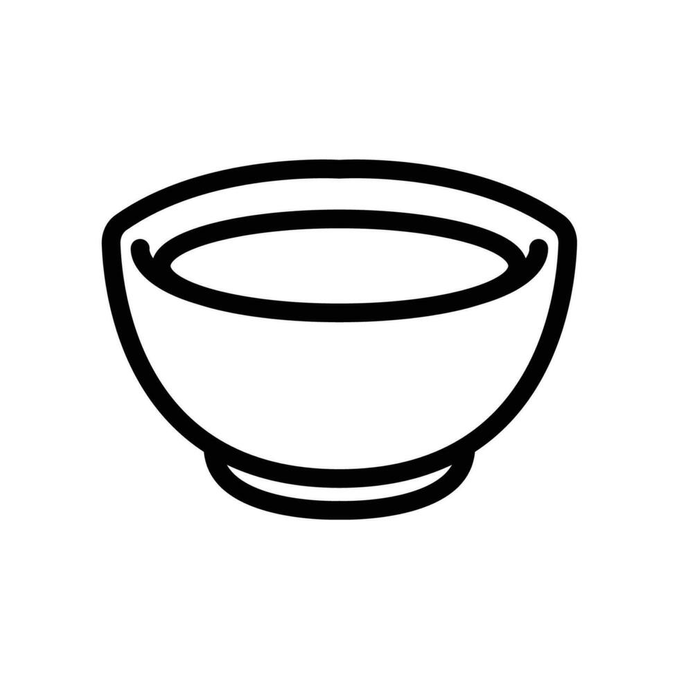 leeg kom voor keuken werktuig kan worden gebruik voor Aziatisch voedsel stijl. soep element in modieus lijn stijl symbool. serviesgoed uitrusting icoon. vector illustratie. ontwerp Aan wit achtergrond. eps10