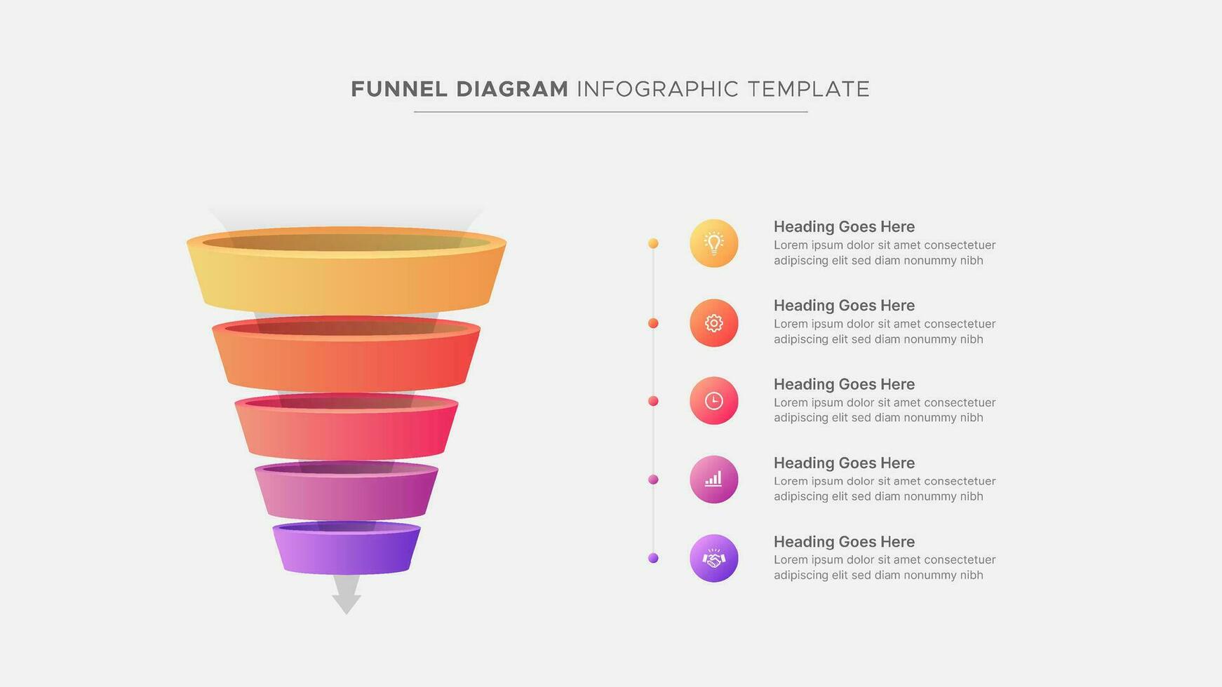 verkoop afzet trechter diagram tabel infographic sjabloon ontwerp vector