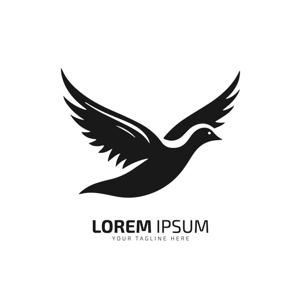 minimaal en abstract logo van vlieg vogel icoon vector silhouet geïsoleerd ontwerp kunst