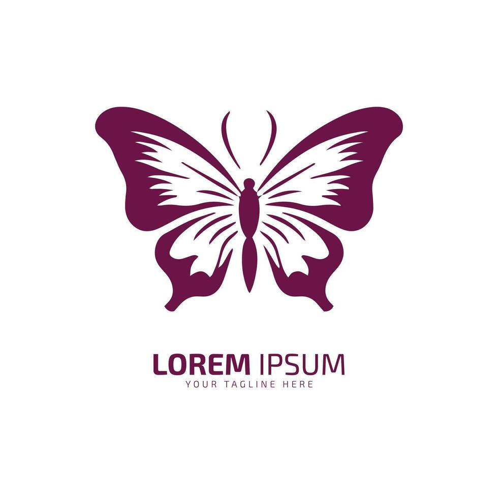 minimaal en abstract logo van vlinder icoon vector silhouet