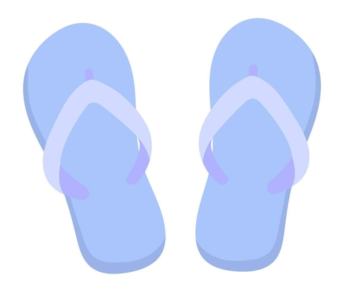 bewerkbare blauw slippers clip art vector voorwerp sjabloon.