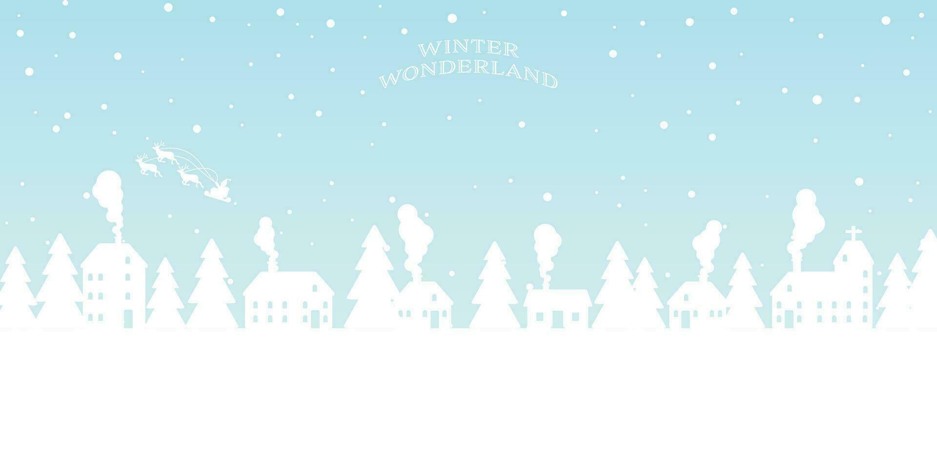 winter wonderland minimaal vector illustratie. vrolijk Kerstmis en gelukkig nieuw jaar groet kaart sjabloon.