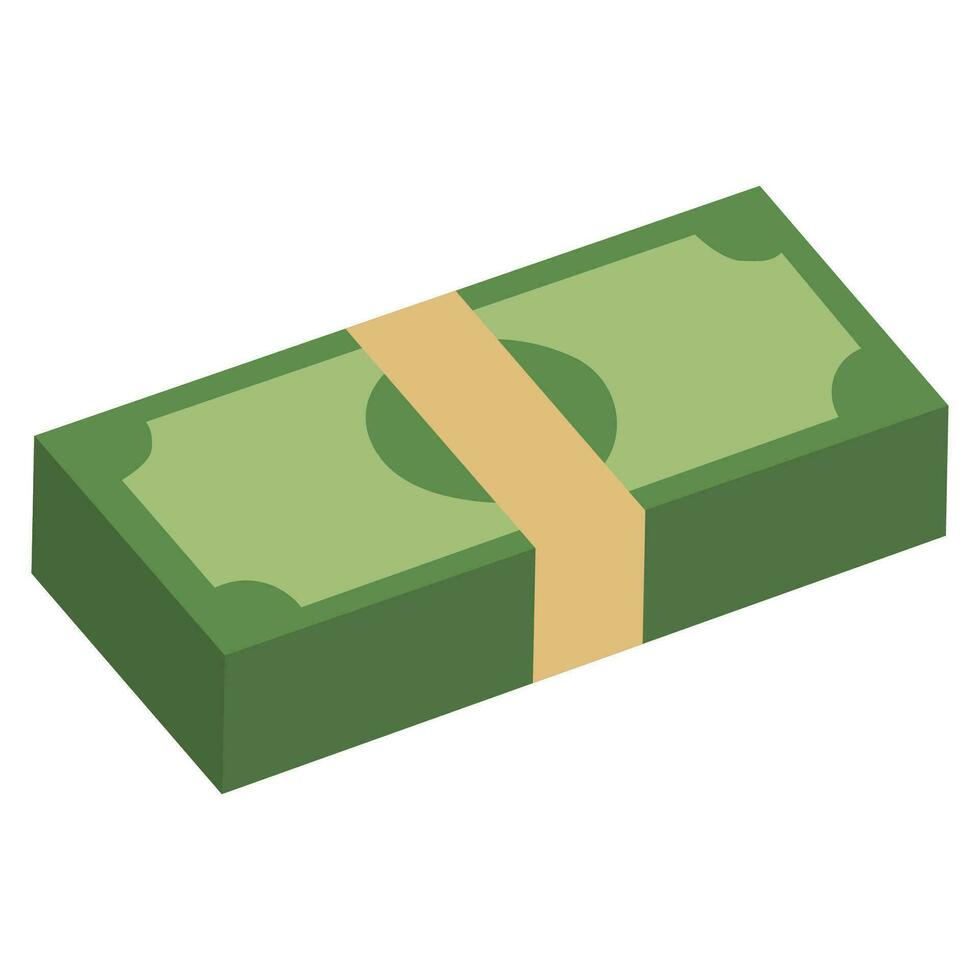 vector dollar Bill sticker, geld vector financiën clip art in vlak ontwerp, stack van geld, vlak stijl vector illustratie.