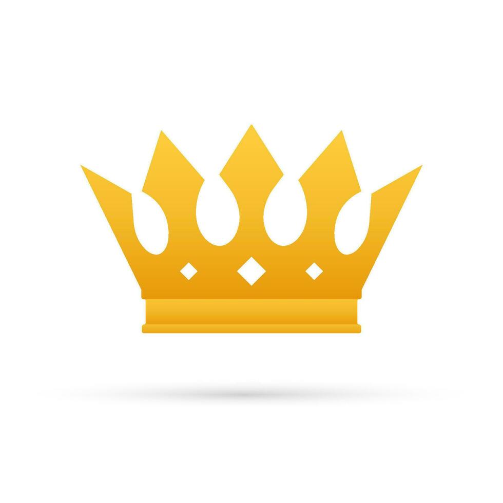 kroon van koning geïsoleerd Aan wit achtergrond. goud Koninklijk icoon. vector illustratie.