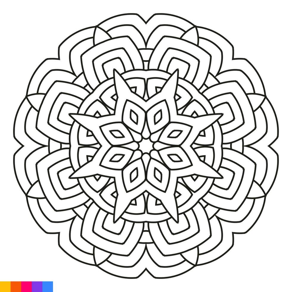 mandala kunst voor kleur boek. schoon decoratief ronde ornament. oosters patroon, vector illustratie kleur boek bladzijde. circulaire patroon in het formulier van mandala voor henna, mehndi, tatoeëren, decoratie.