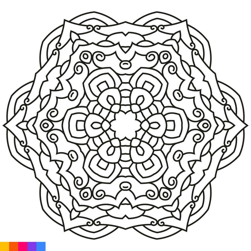 mandala kunst voor kleur boek. schoon decoratief ronde ornament. oosters patroon, vector illustratie kleur boek bladzijde. circulaire patroon in het formulier van mandala voor henna, mehndi, tatoeëren, decoratie.