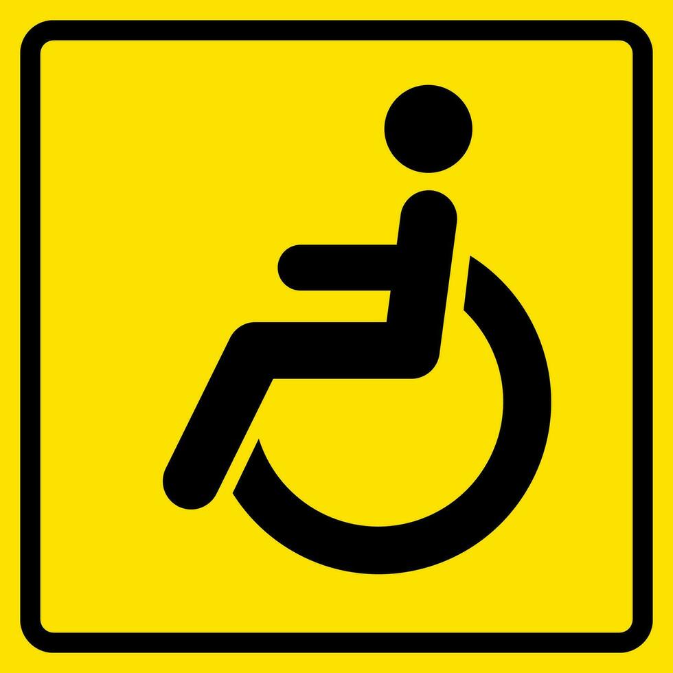 gehandicapt persoon teken, auto sticker, voor afdrukken, verhaallijn, besnoeiing vector