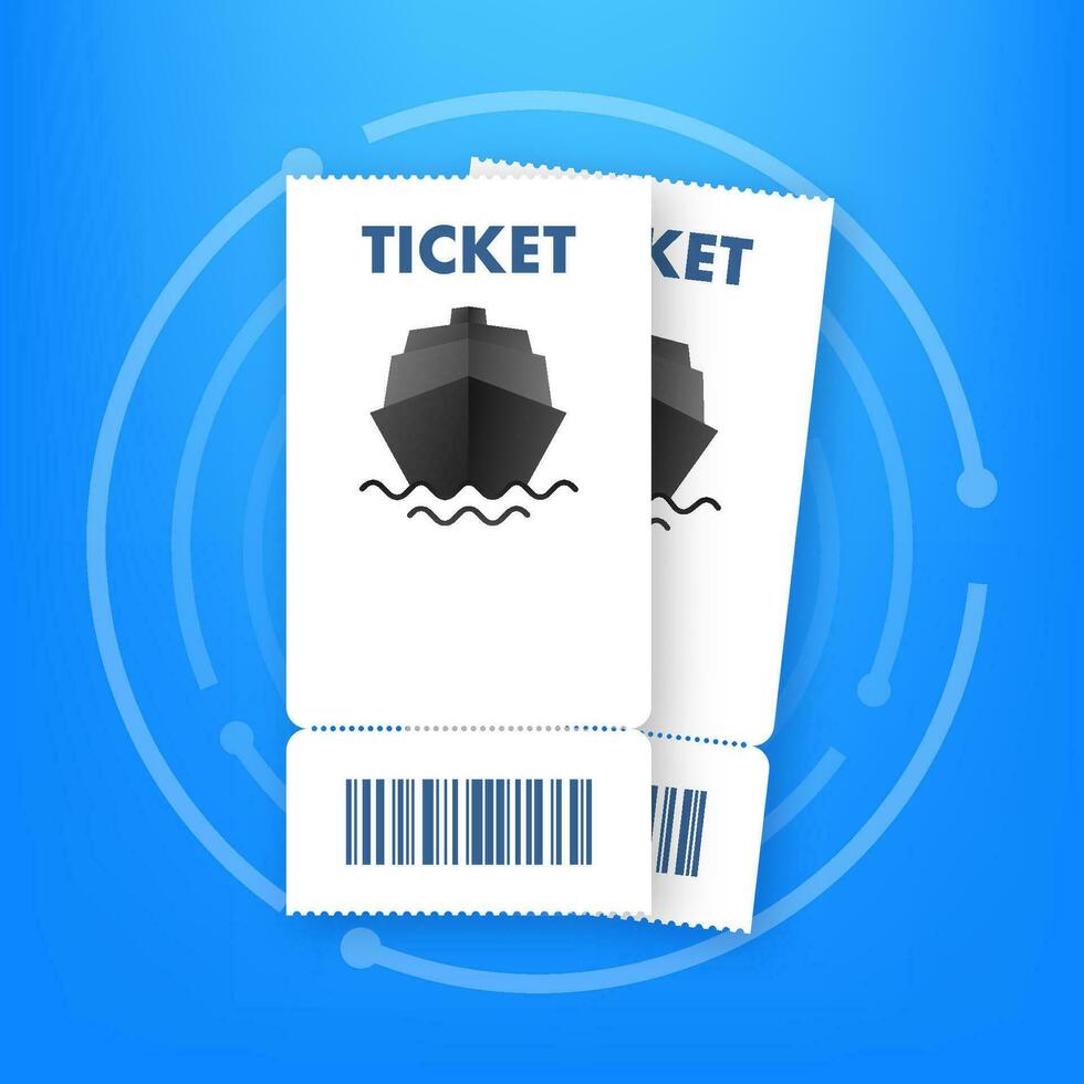 banier met blauw ticket schip. vector achtergrond. vector ontwerp.