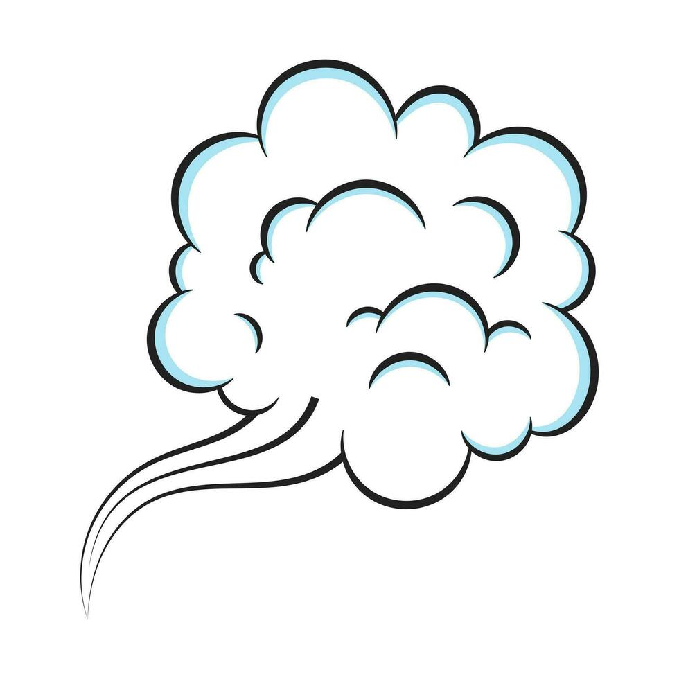 scheet rook ruiken wolk knal kunst grappig boek tekenfilm vlak stijl ontwerp vector illustratie.