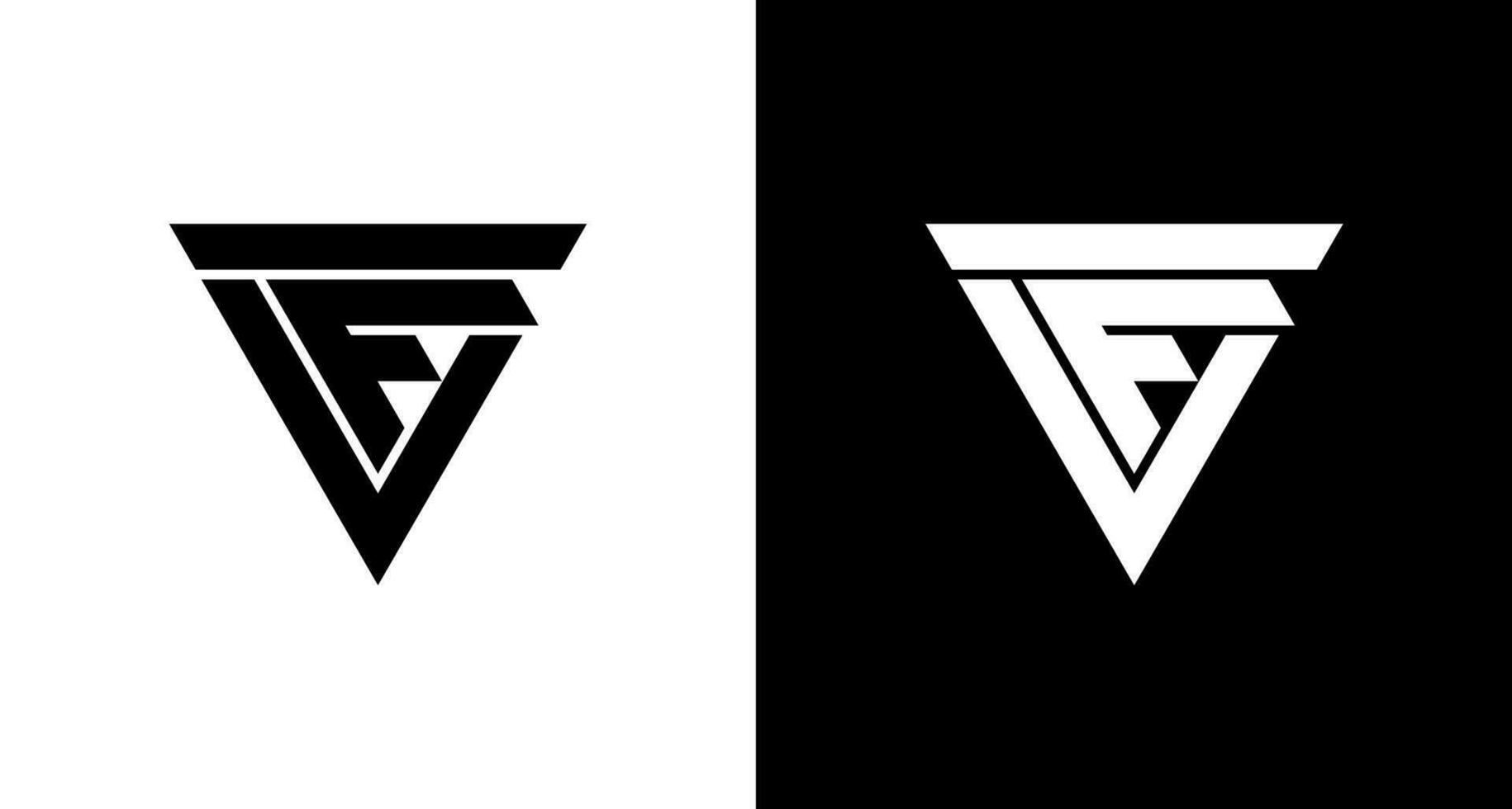 eerste brief vf monogram logo of fv logo vector ontwerp sjabloon. zwart en wit versie