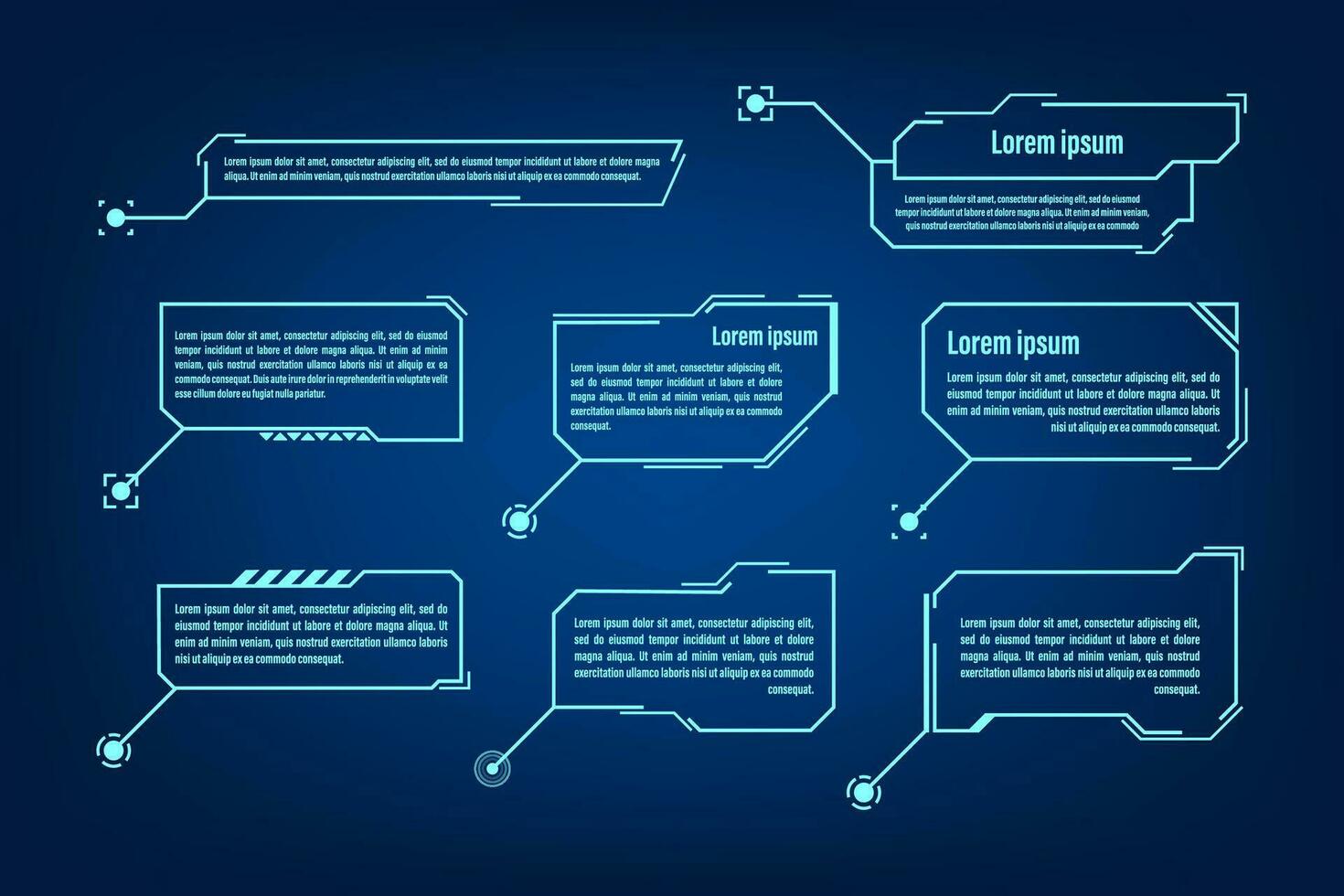 hud futuristische stijl uitroepen titels. futuristische uitroepen bar etiketten. vector voorraad illustratie.