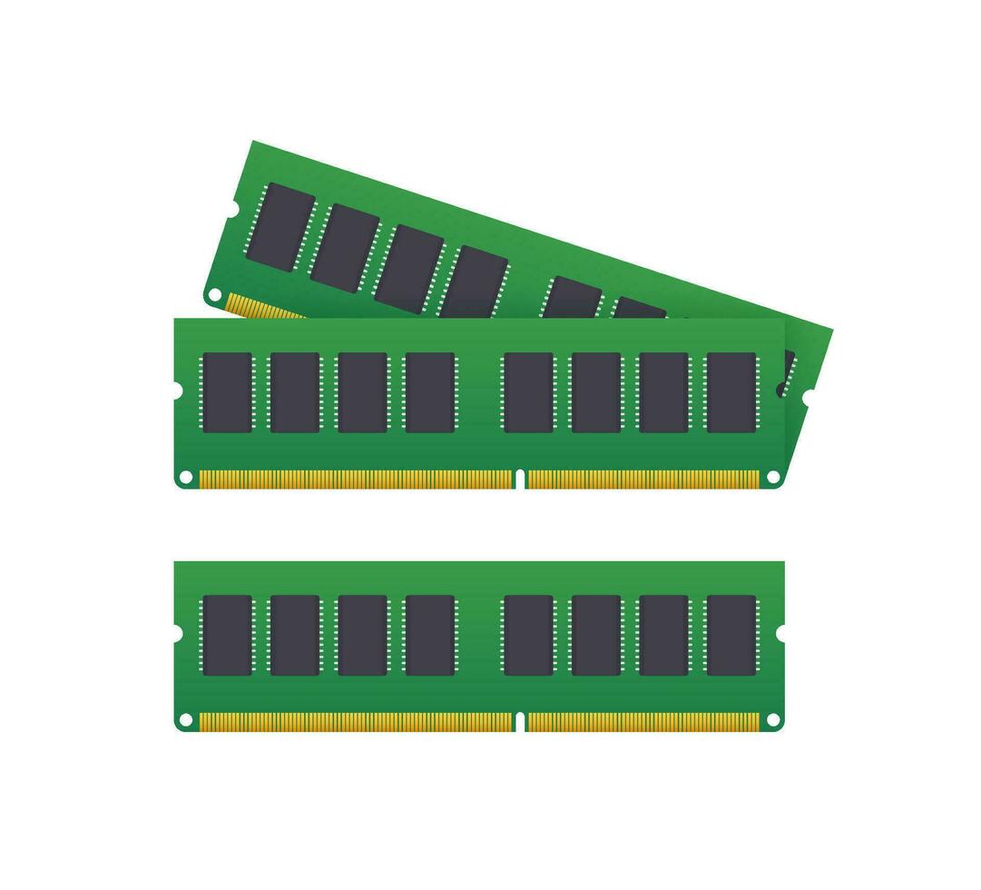 computer RAM geheugen. computer hardware componenten. vector voorraad illustratie