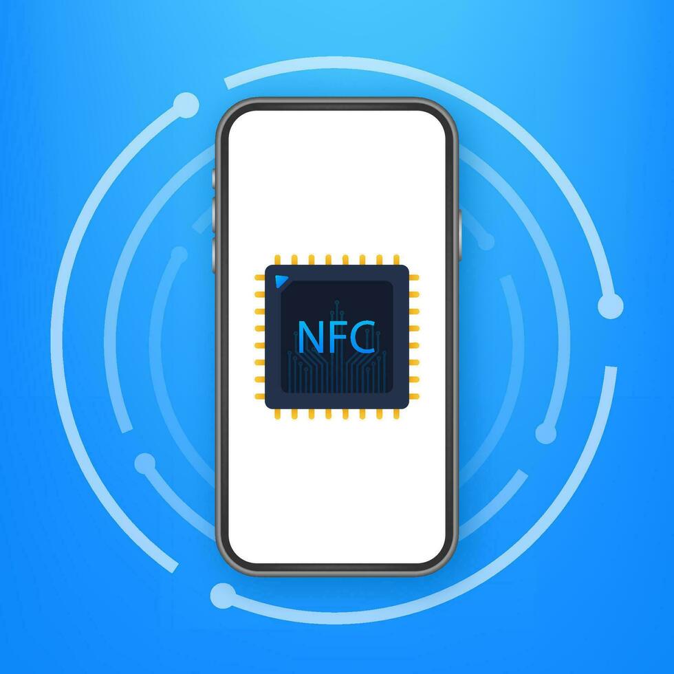contactloos draadloze betalen teken logo. nfc technologie. vector voorraad illustratie