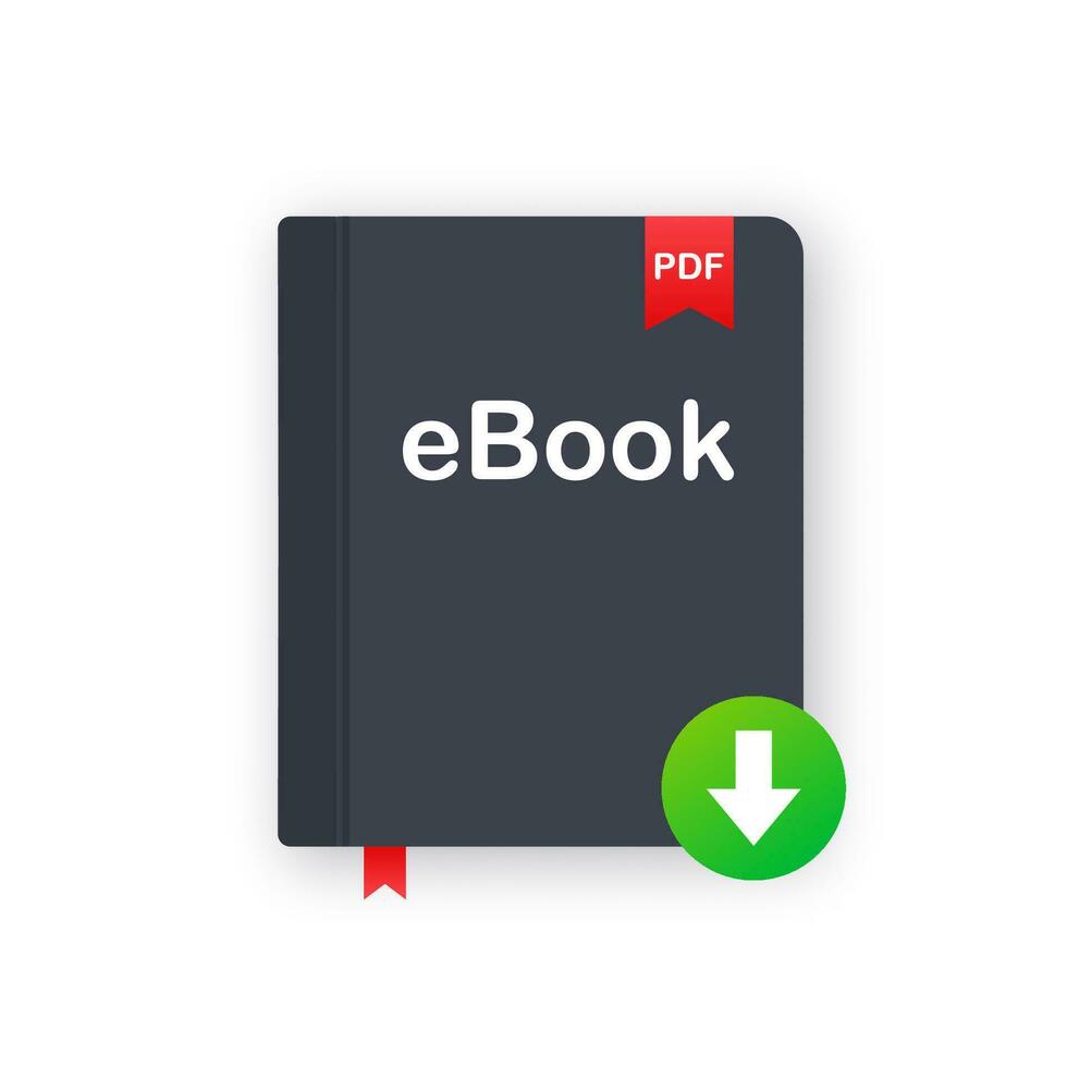 downloaden boek. e boek marketing, inhoud marketing. vector voorraad illustratie