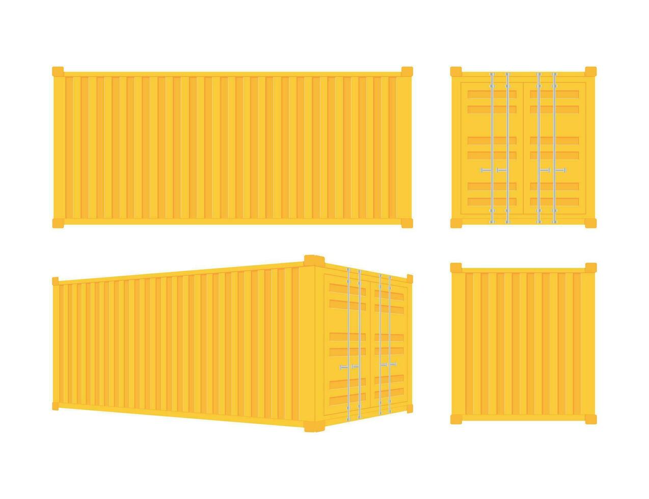 geel Verzending lading houder twintig en veertig voeten. voor logistiek en vervoer. vector voorraad illustratie