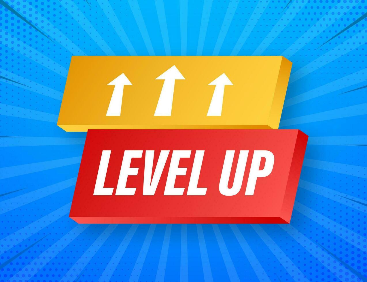 spel icoon bonus. niveau omhoog icoon, nieuw niveau logo. vector illustratie