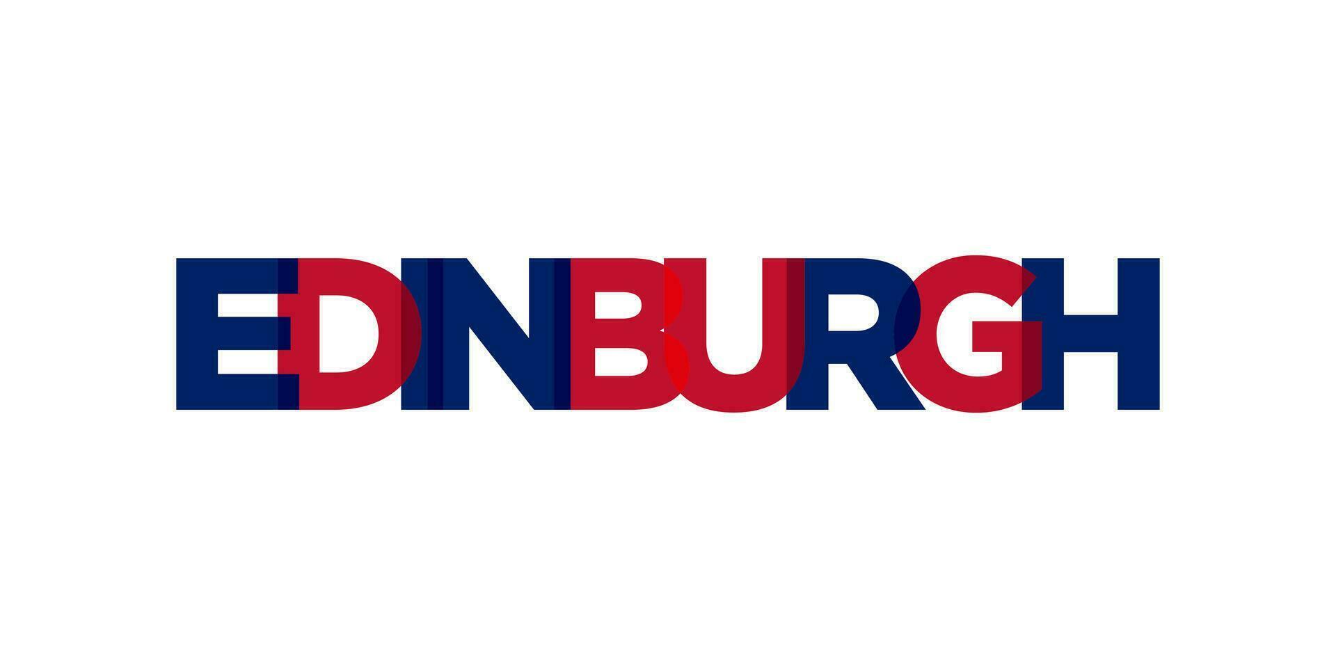 Edinburgh stad in de Verenigde koninkrijk ontwerp Kenmerken een meetkundig stijl illustratie met stoutmoedig typografie in een modern doopvont Aan wit achtergrond. vector