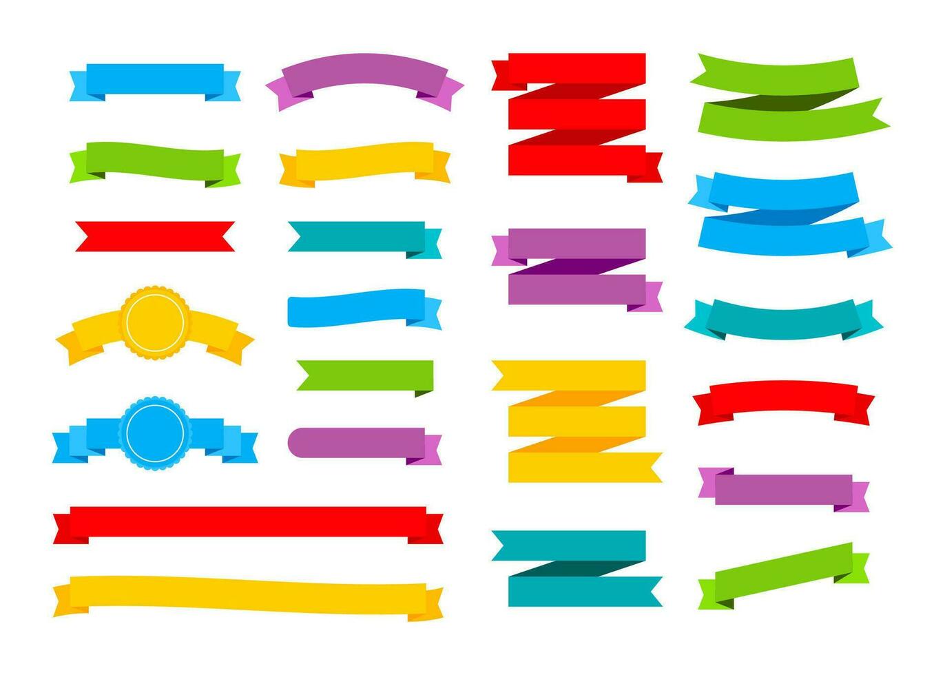 kleurrijk linten spandoeken. reeks van linten. vector voorraad illustratie