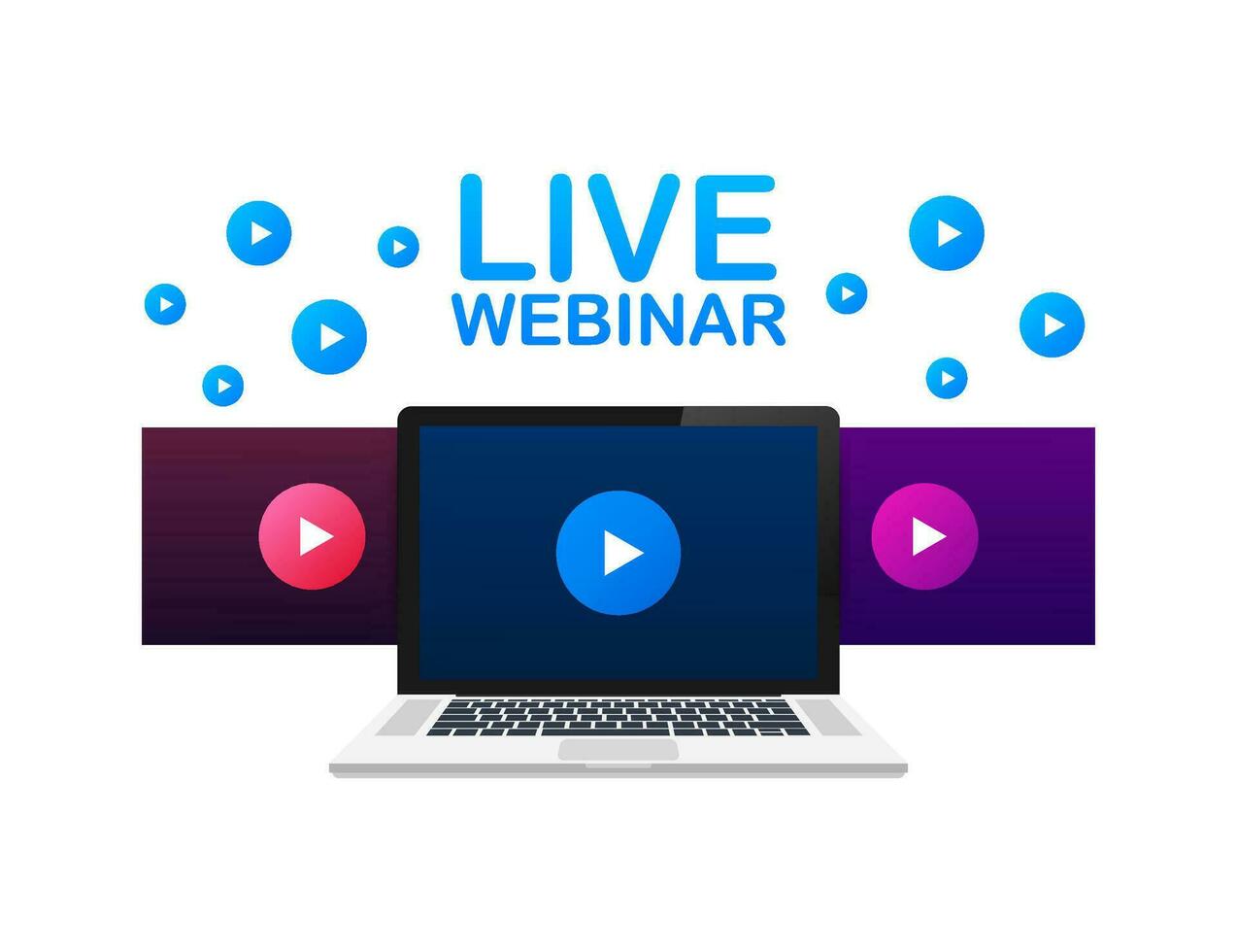 leven webinar knop, icoon, embleem etiket vector illustratie