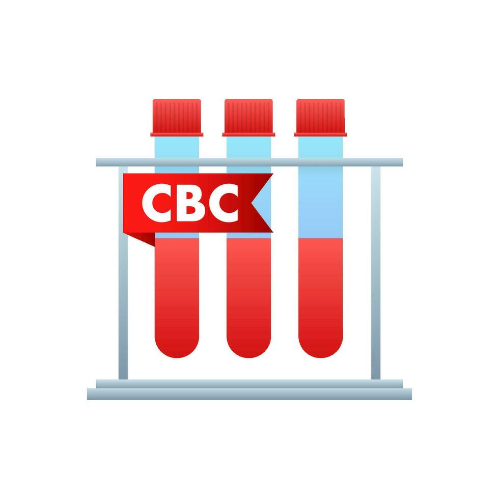 cbc compleet bloed graaf. Gezondheid zorg. bloed testen. vector voorraad illustratie