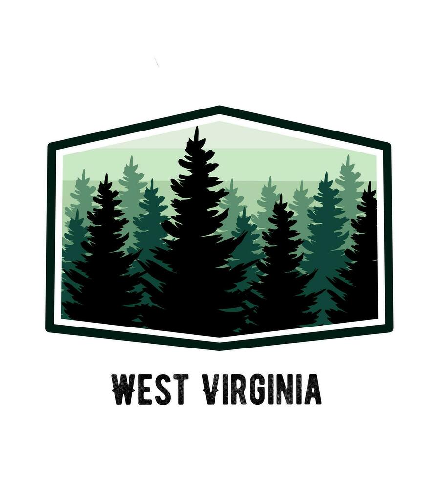 vector van west Virginia Woud perfect voor afdrukken, kleding ontwerp, enz