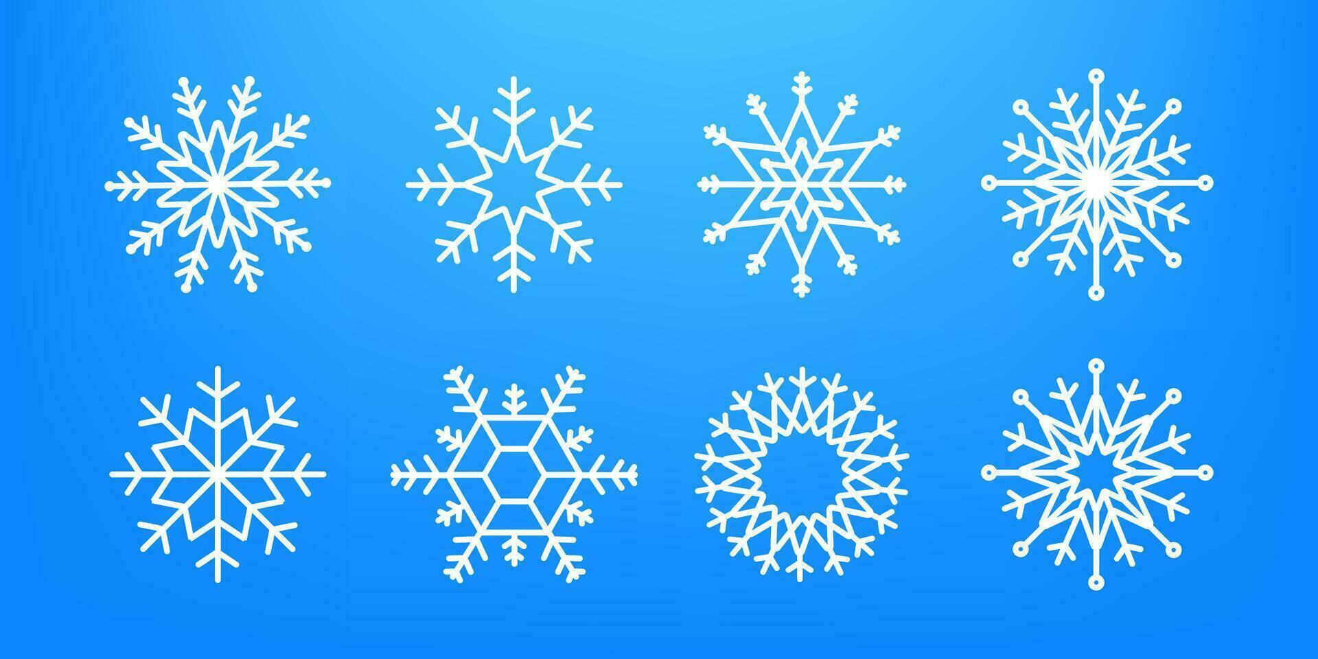 veel wit verkoudheid vlok elementen Aan transparant achtergrond. zwaar sneeuwval, sneeuwvlokken in verschillend vormen en vormen. vector voorraad illustratie