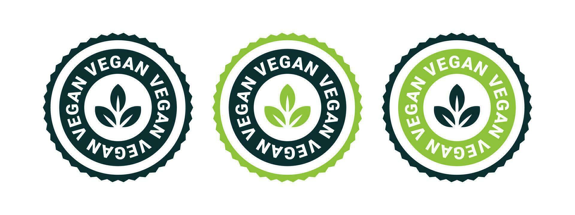 veganistisch pictogrammen. veganistisch badges of etiketten. natuurlijk en biologisch producten. vector schaalbaar grafiek