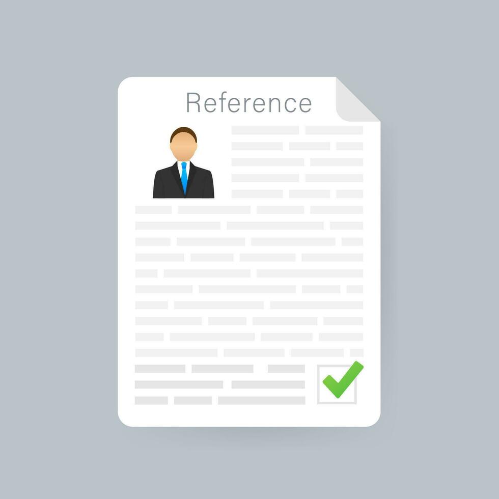 referentie brief icoon. aanbeveling brief. baan sollicitatie. vector voorraad illustratie.