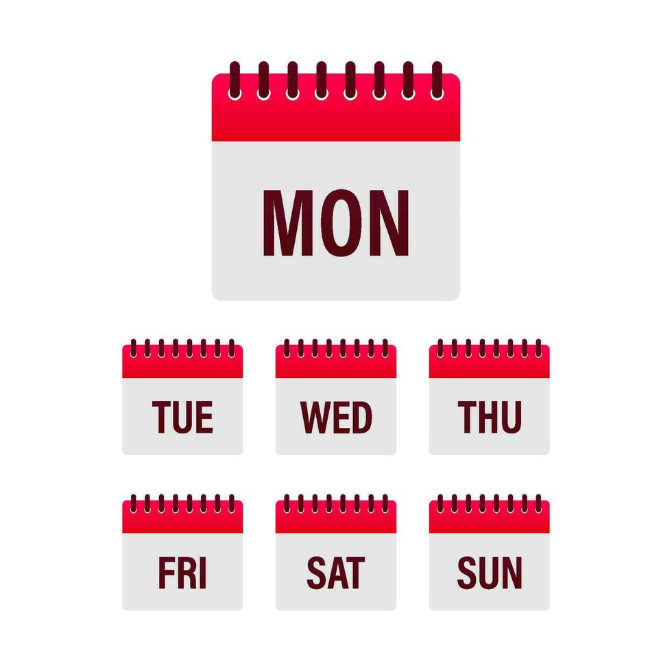 vlak kleur icoon kalender set. kalender herinnering. maand, week, jaar. vector achtergrond. vlak vector illustratie
