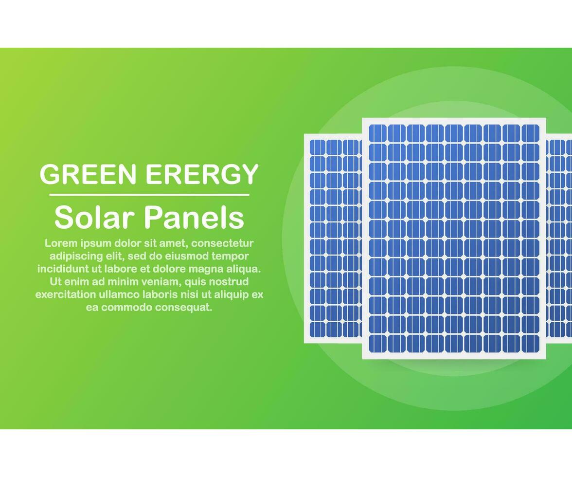 zeer gedetailleerd zonne- paneel. modern alternatief eco groen energie. vector illustratie.