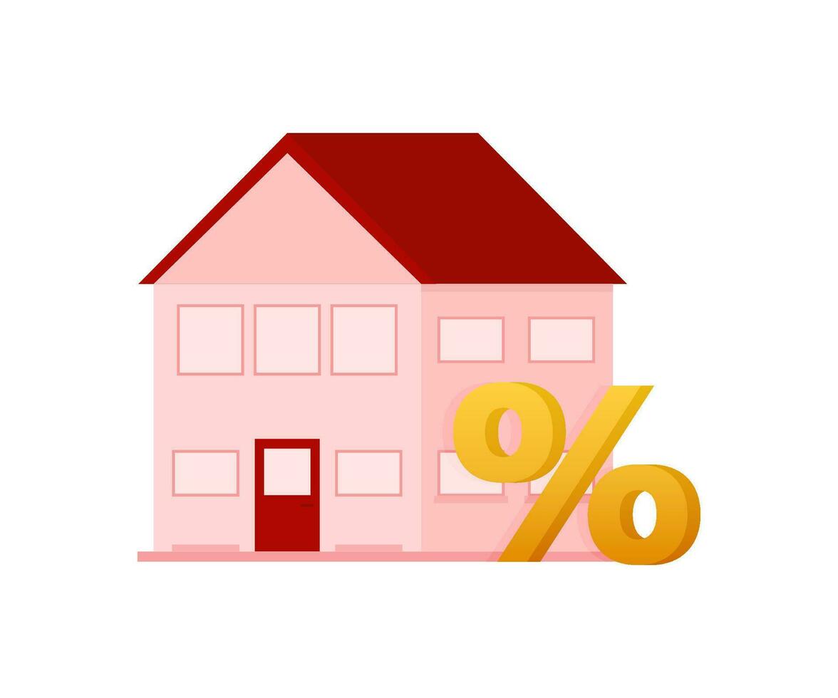 huis hypotheek. echt landgoed middel Bij werk, investering, hypotheek, huis lening account vector