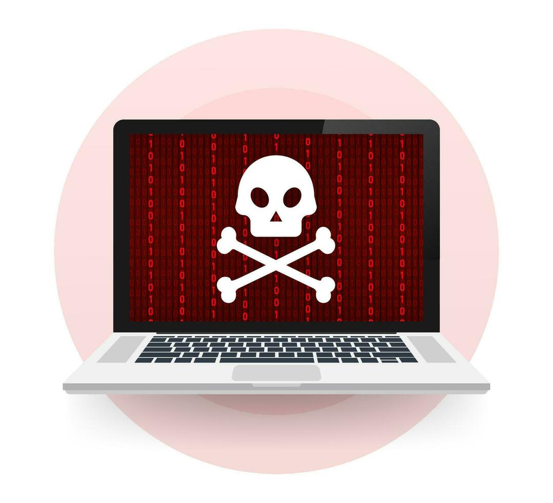 cyber aanval. gegevens phishing met visvangst haak, laptop, internet veiligheid. vector voorraad illustratie