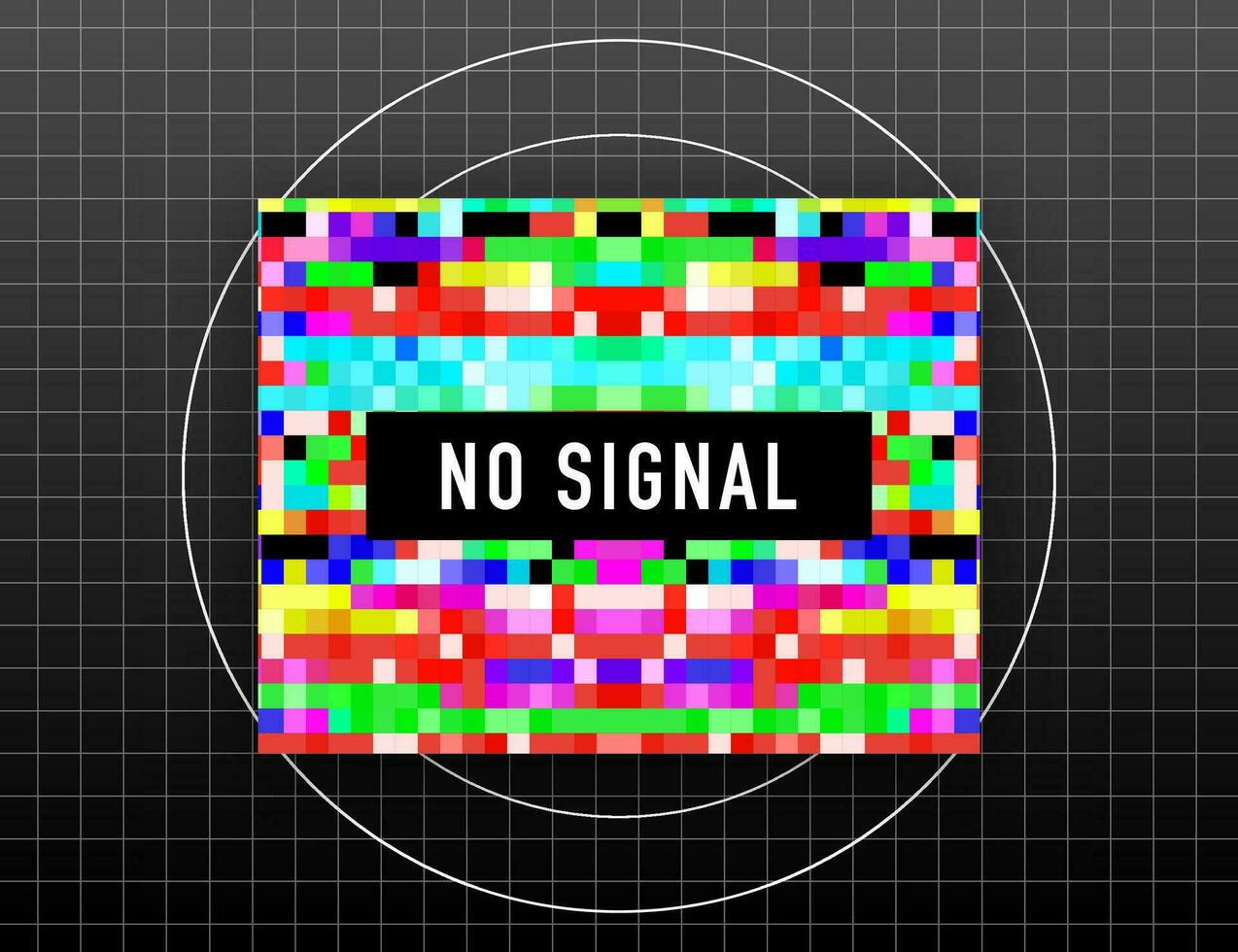 pixel kunst Nee signaal. glitch camera effect. vector beeld