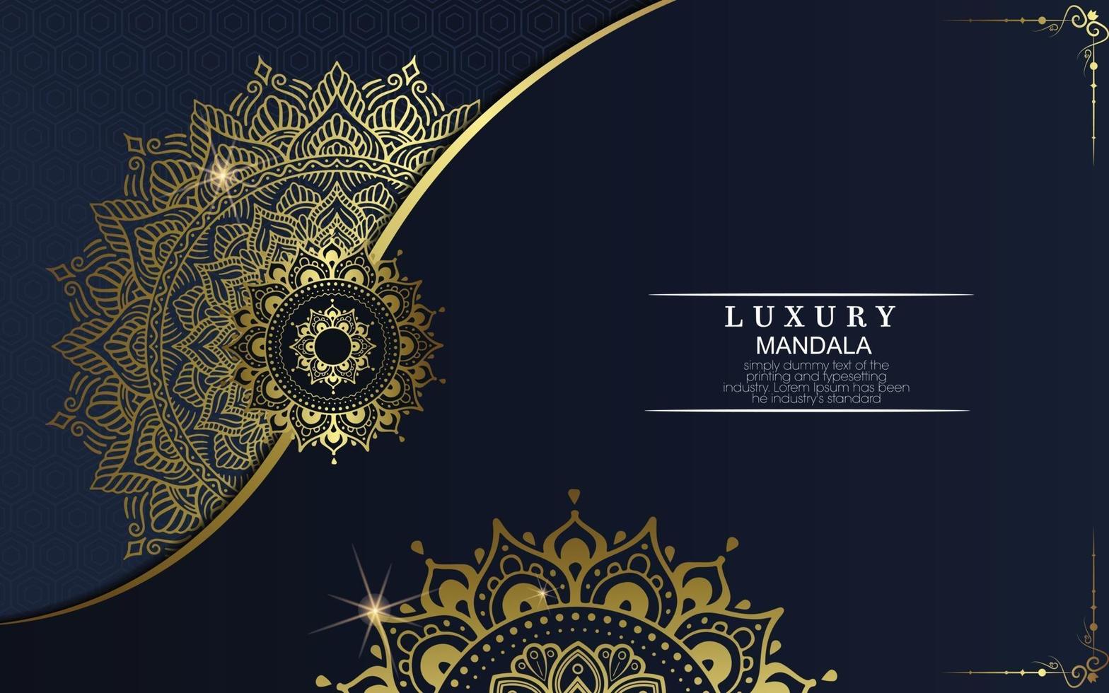 luxe mandala achtergrond met gouden arabesque vector