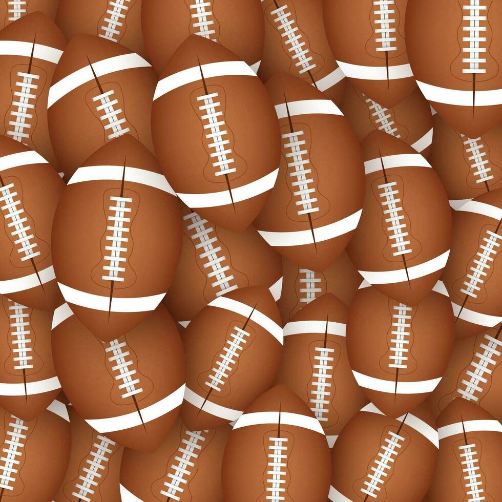 Amerikaans Amerikaans voetbal bal patroon in sticker boom stijl. vector voorraad illustratie
