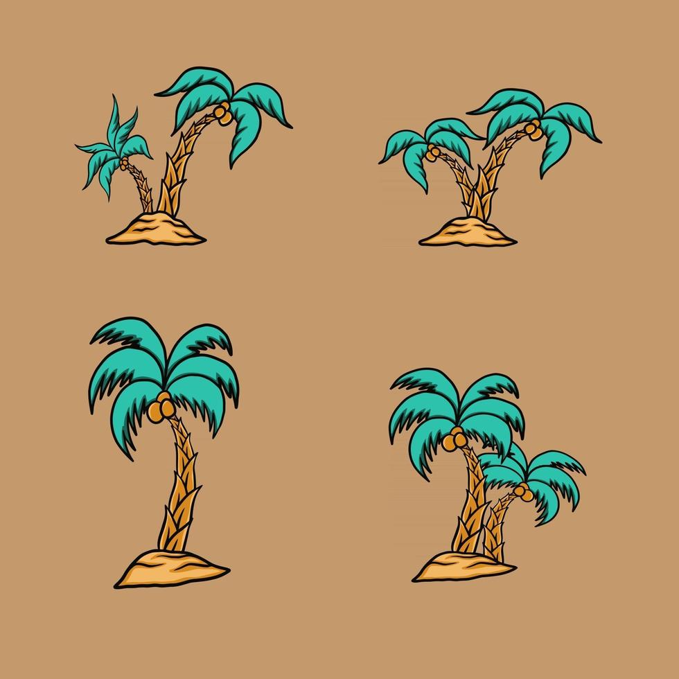 kokospalm set vector