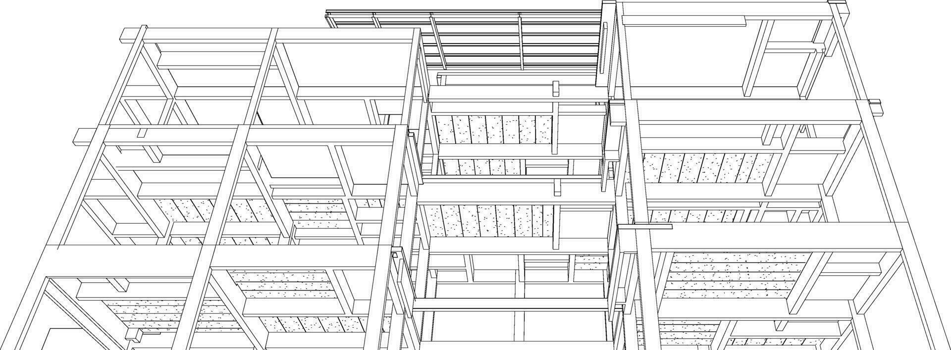 3d illustratie van gebouw structuur vector