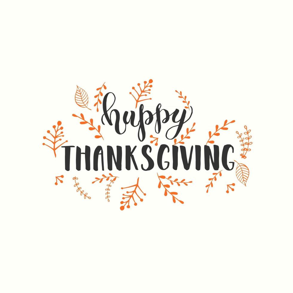 herfst belettering kalligrafie zin - happy thanksgiving. vector