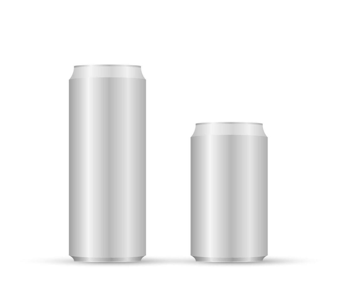 aluminium drinken blikjes. wit kan vector visueel, ideaal voor bier, pils, alcohol, zacht drankjes, Frisdrank