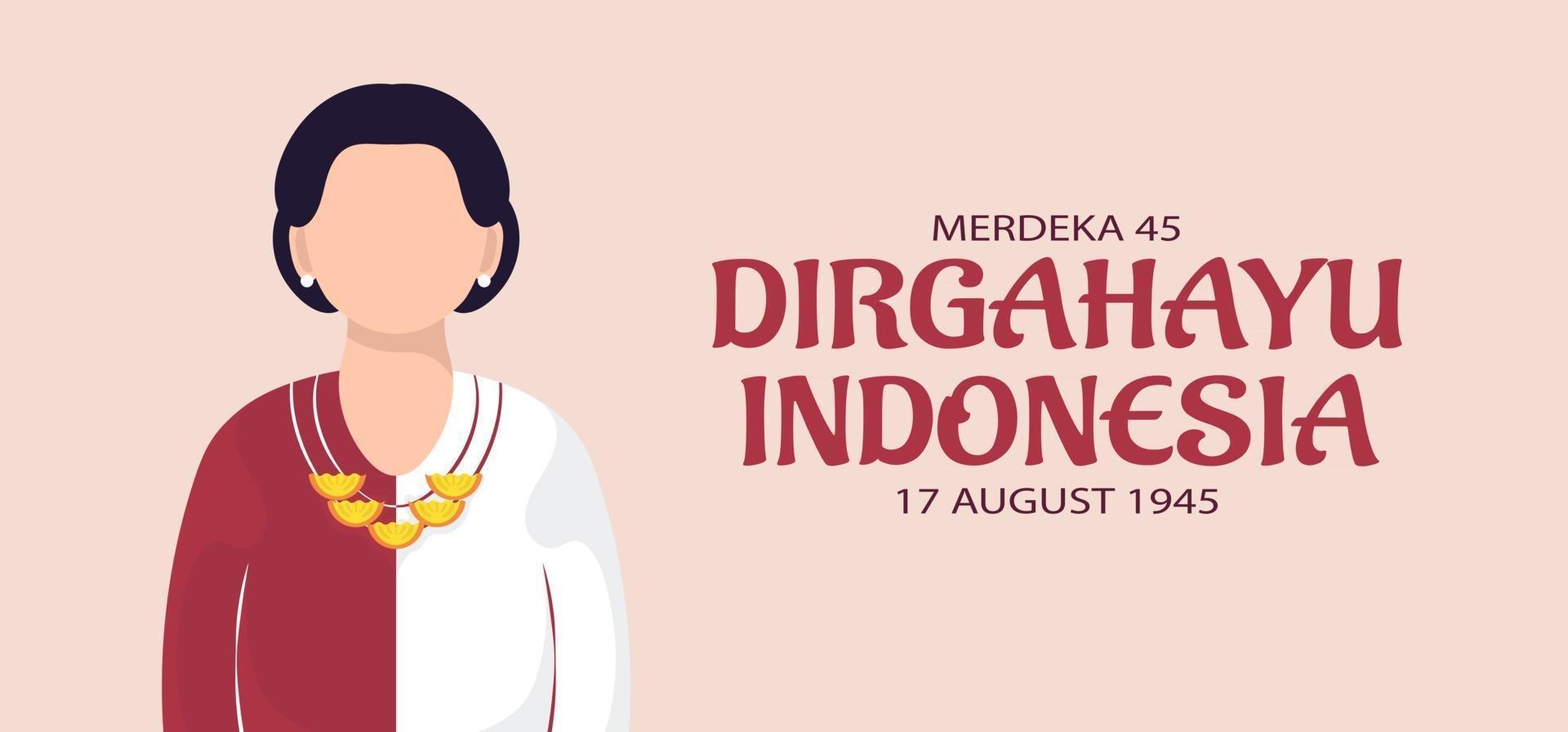 indonesië onafhankelijkheidsdag landschap banner ontwerp. vector