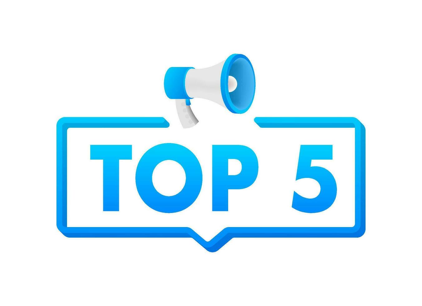 top 5 top vijf kleurrijk etiket Aan wit achtergrond. vector illustratie