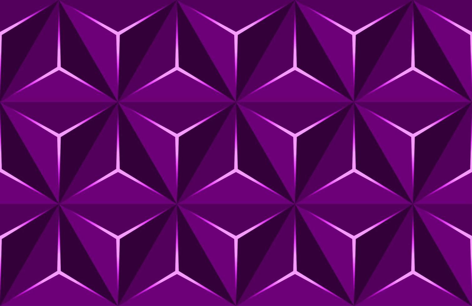 geometrisch 3D-patroon met basisvormen. paarse achtergrond vector
