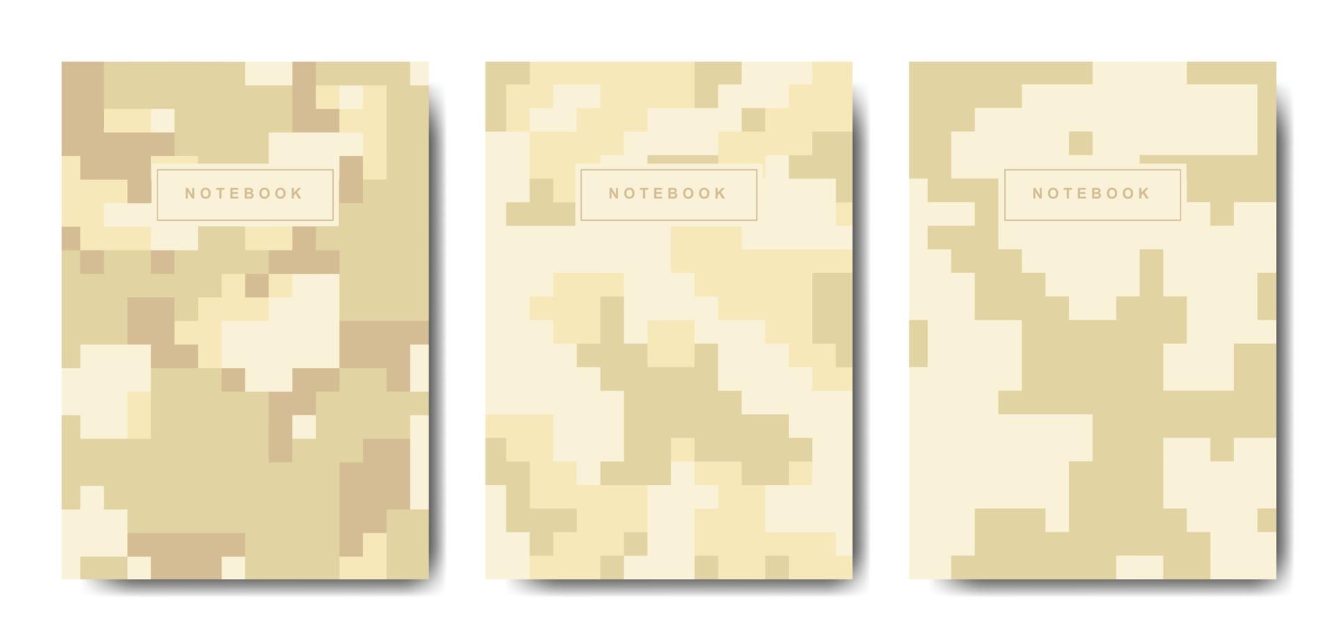 militaire en leger pixel camouflage cover notebook vector