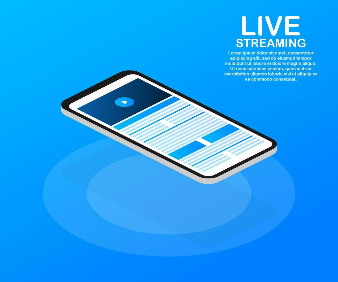 concept leven streaming voor web bladzijde, banier, presentatie, sociaal media, documenten. kijk maar video online. vector illustratie.