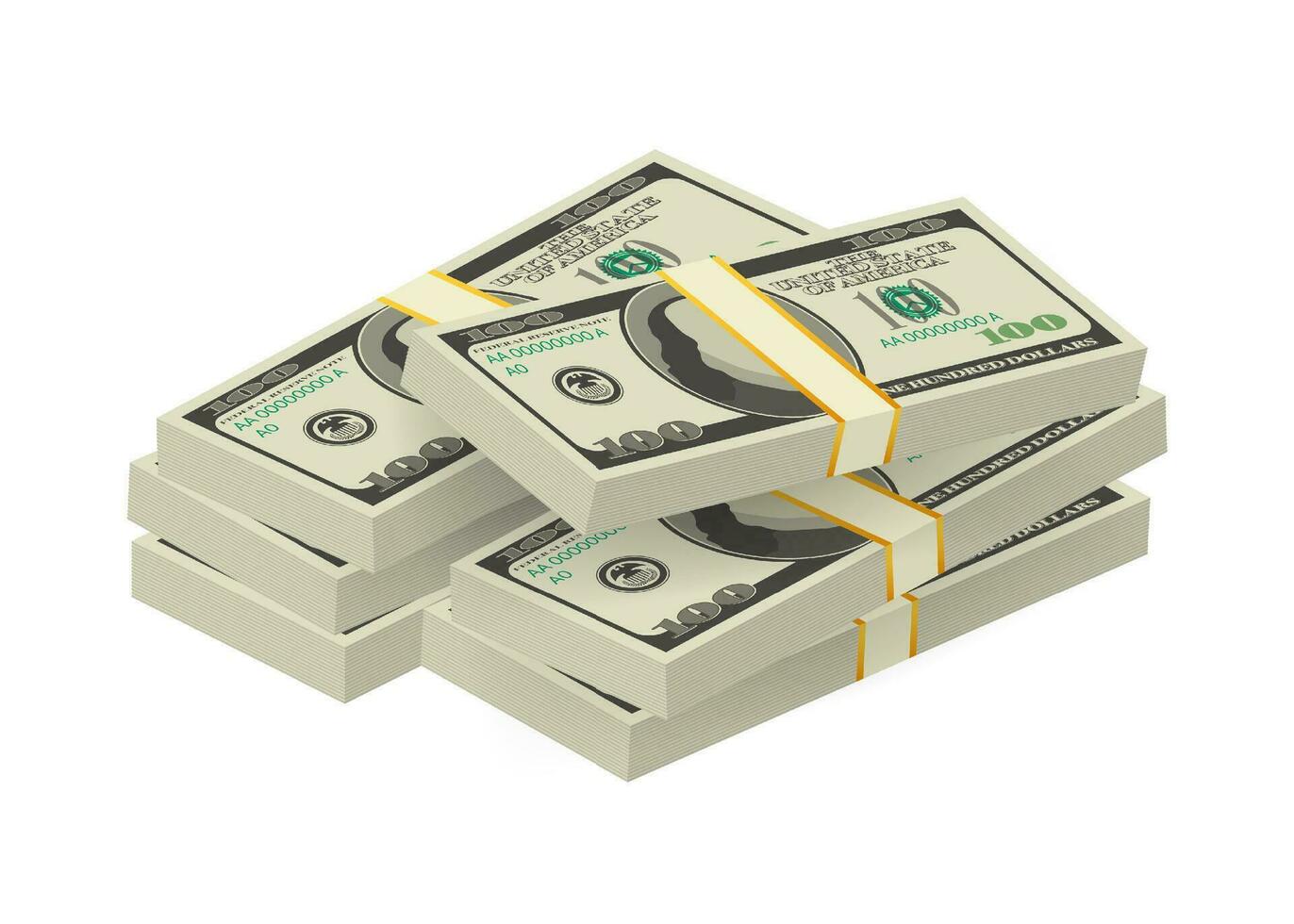 honderd dollar Bill Aan wit achtergrond. geld. vector voorraad illustratie