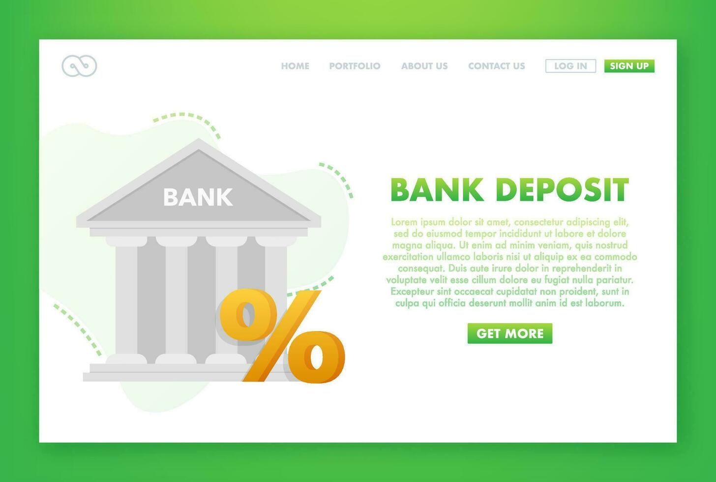 bank storting en procent teken. online bankieren. bedrijf financieel investering. vector voorraad illustratie.