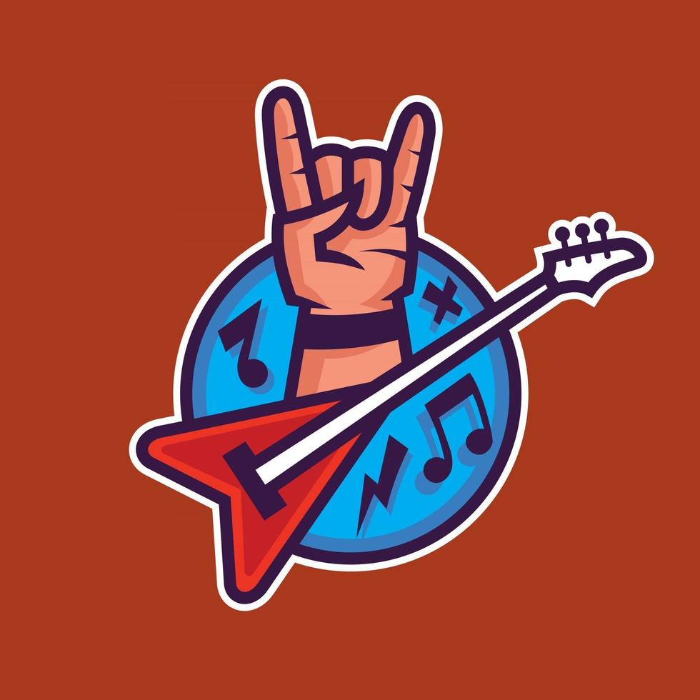 symbool van rock'n'roll. concept art van rockmuziek in cartoon-stijl. vector